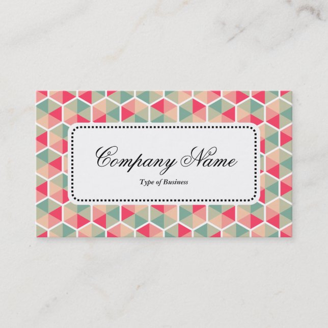 Center Label v5 - Hexagon Pattern 04 Business Card (Front)