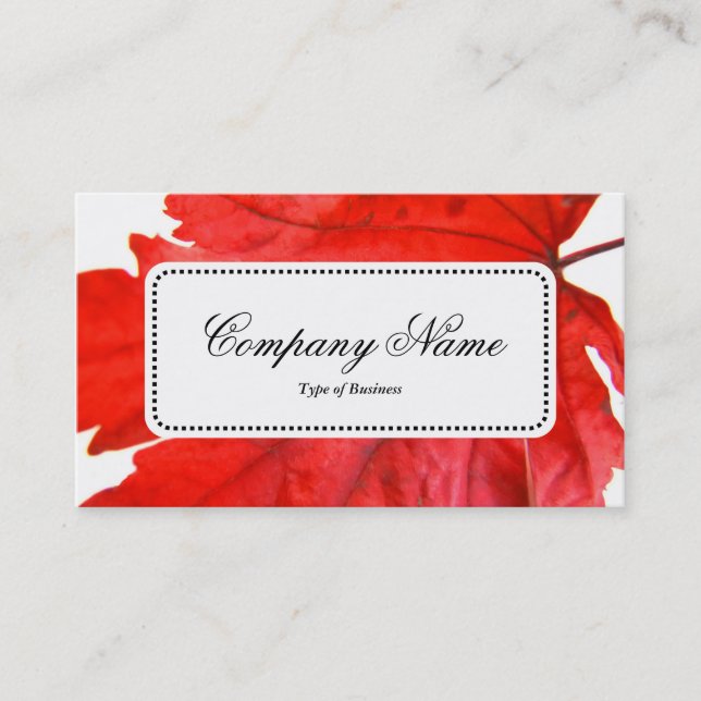 Center Label v5 - Japanese Maple Leaf Business Card (Front)