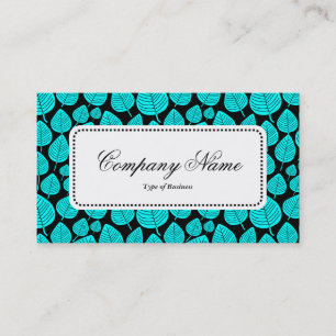 Center Label v5 - Leaf Pattern 02 - Cyan Business Card