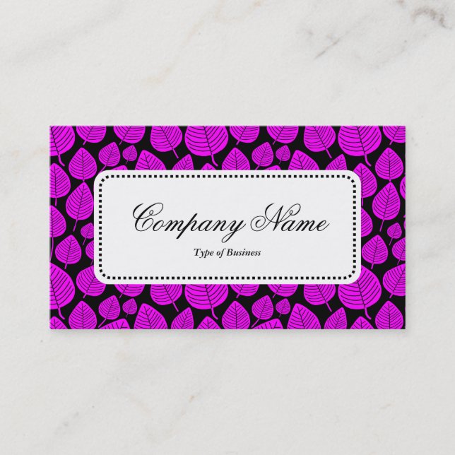 Center Label v5 - Leaf Pattern 02 - Magenta Business Card (Front)