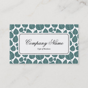 Center Label v5 - Leaf Pattern 02 - Moss Green Business Card