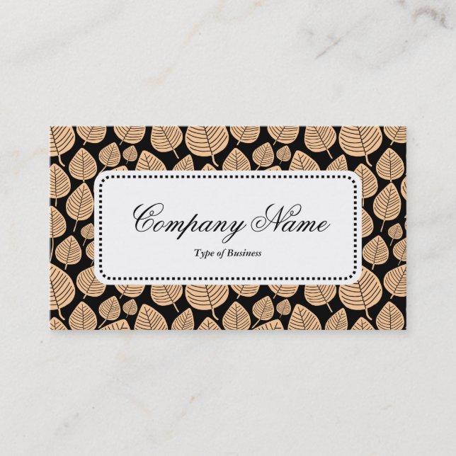 Center Label v5 - Leaf Pattern 02 - Sand Business Card (Front)