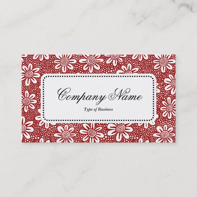 Center Label v5 - Pattern 140617 - Ruby Red Business Card (Front)