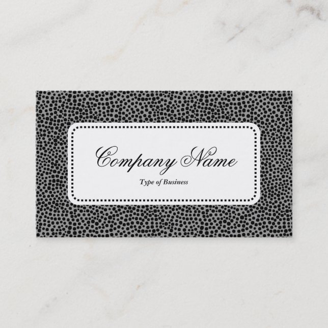Center Label v5 - Random Spots - Black on Gray Business Card (Front)
