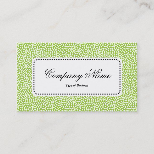 Center Label v5 - Random Spots - Martian Green Business Card (Front)