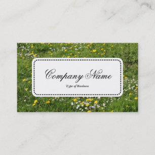 Center Label v5 - Red Tulips and Primroses Business Card
