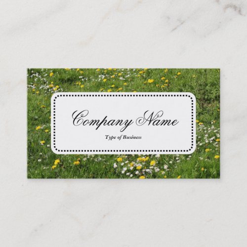 Center Label v5 _ Red Tulips and Primroses Business Card
