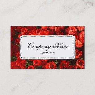 Center Label v5 - Red Tulips Business Card