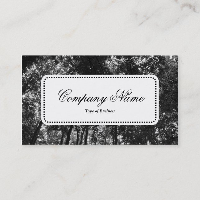 Center Label v5 - Woodland Canopy 01 BW Business Card (Front)