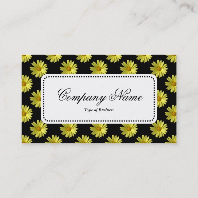 Center Label v5 - Yellow Daisies Business Card (Front)