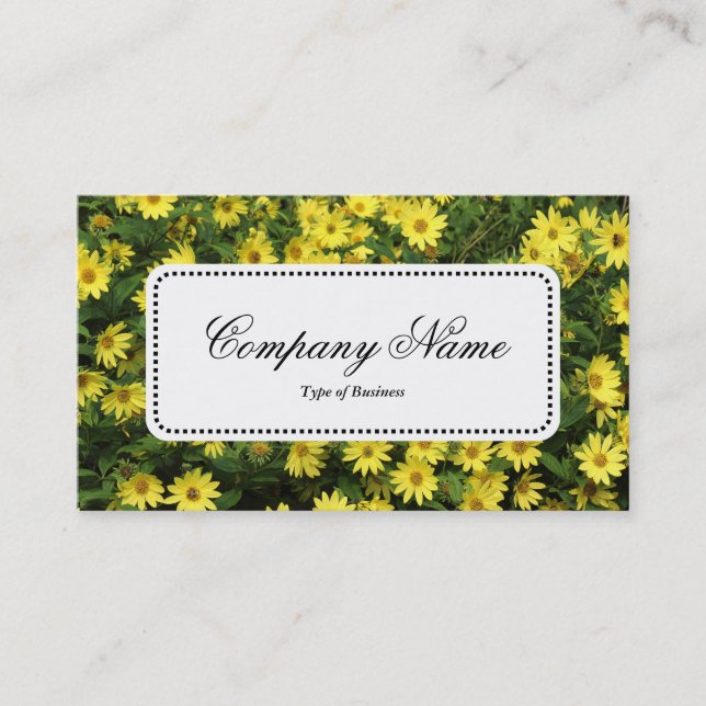 Center Label v5 - Yellow Daisies Business Card (Front)