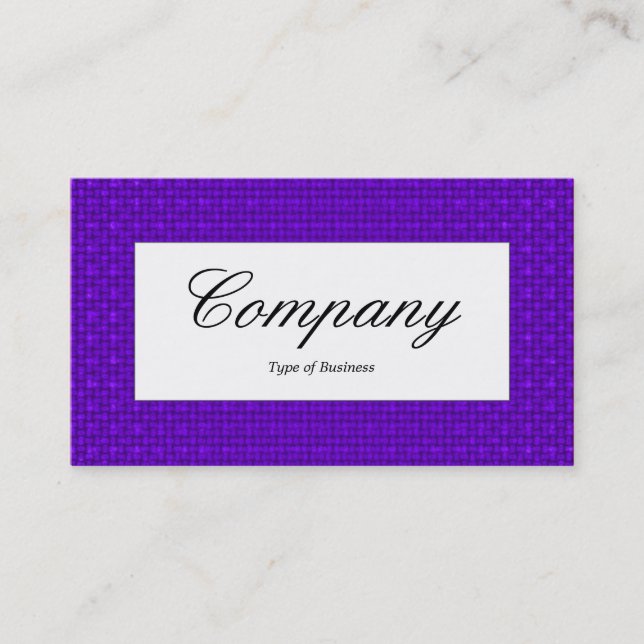 Center Label - Violet Fabric Texture Business Card (Front)