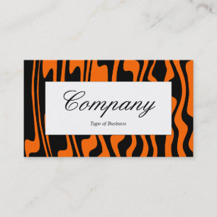 Center Label - Wavy Black and Orange Business Card