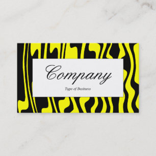 Center Label - Wavy Black and Yellow Business Card