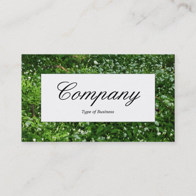 Center Label - Woodland Flowers Business Card (Front)