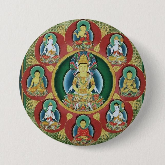 Center of a Taizokai Mandala Pinback Button (Front)