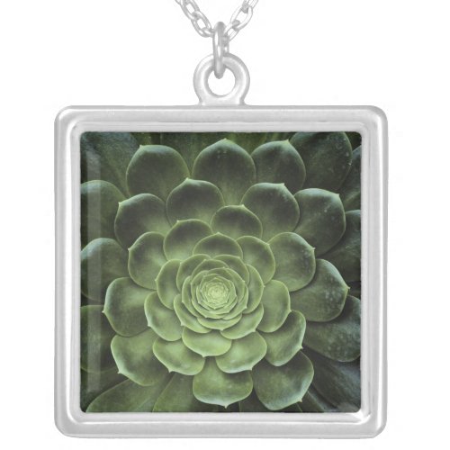 Center of Cactus Silver Plated Necklace