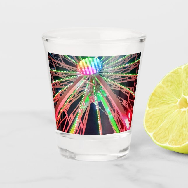 Center, of the Ferris wheel  Shot Glass (Front)