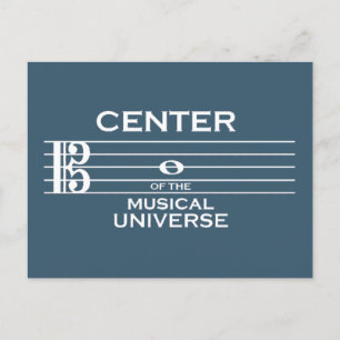 Center of the Musical Universe Alto Clef Blue Postcard