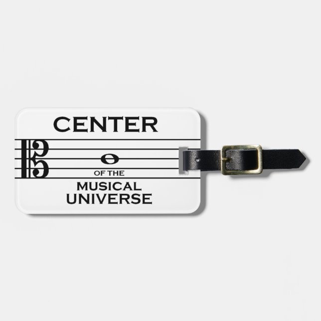 Center of the Musical Universe Alto Clef Design Luggage Tag (Front Horizontal)