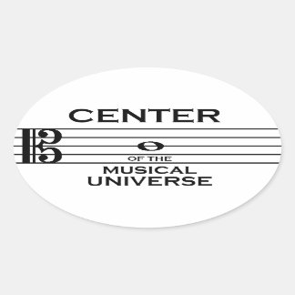 Center of the Musical Universe Alto Clef Design Oval Sticker