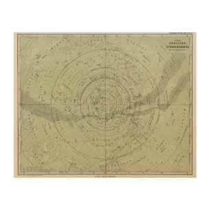 Center of the Southern Sky map Wood Wall Decor