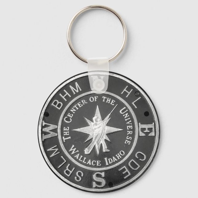 Center of the Universe in Wallace Idaho Keychain (Front)