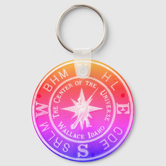 Center of the Universe in Wallace Idaho V2 Keychain (Front)
