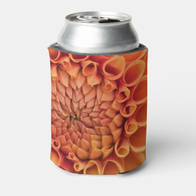 Center Orange Dahlia Flower Can Cooler (Can Back)