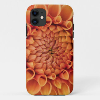 Center Orange Dahlia Flower iPhone 11 Case