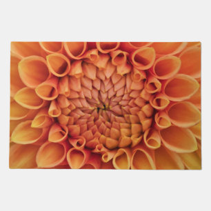 Center Orange Dahlia Flower Doormat