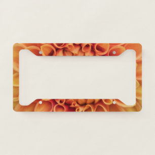 Center Orange Dahlia Flower License Plate Frame