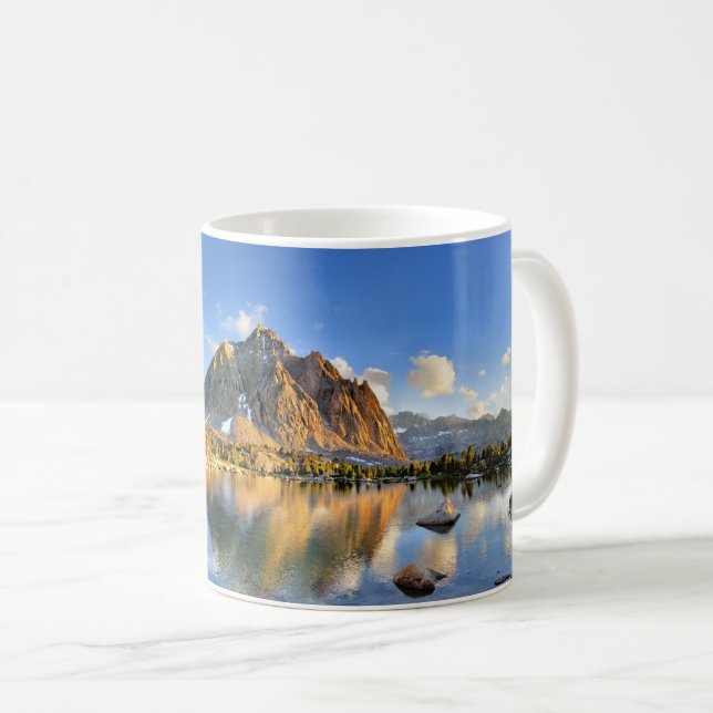 Center Peak over Lower Golden Bear Lake - Sierra Coffee Mug (Front Right)
