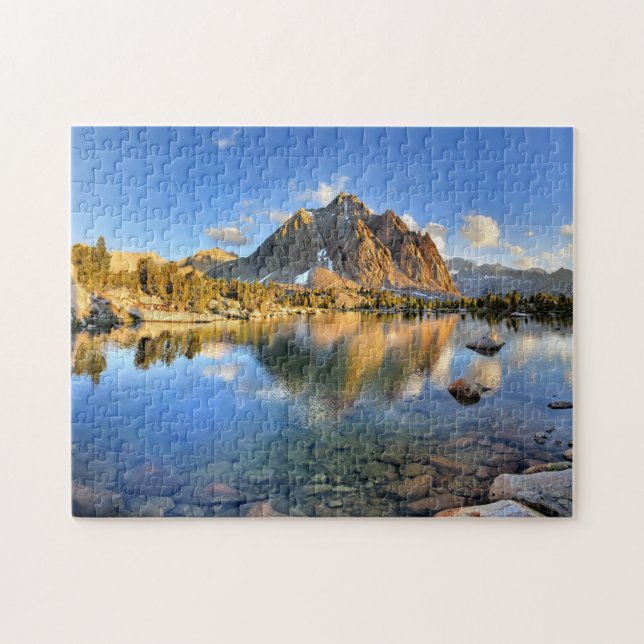 Center Peak over Lower Golden Bear Lake - Sierra Jigsaw Puzzle (Horizontal)