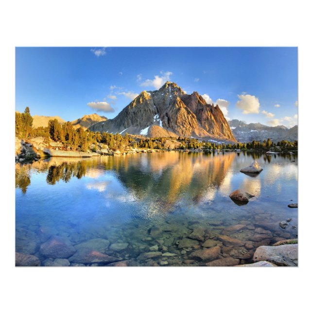 Center Peak over Lower Golden Bear Lake - Sierra Photo Print (Front)