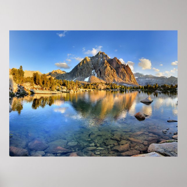 Center Peak over Lower Golden Bear Lake - Sierra Poster (Front)