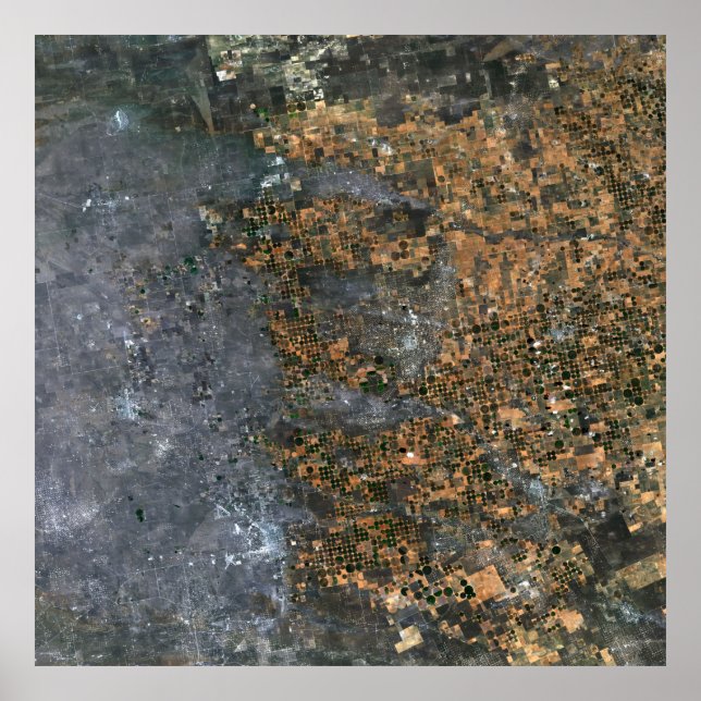 Center-pivot irrigated fields in Texas, USA Poster (Front)