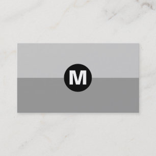 Center Spot Monogram - 2 Tone Gray Shades Business Card