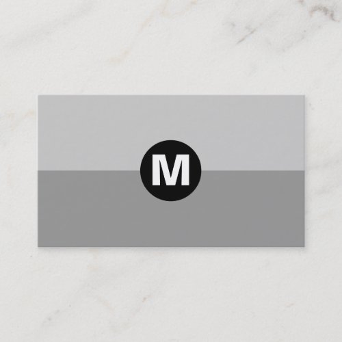 Center Spot Monogram _ 2 Tone Gray Shades Business Card