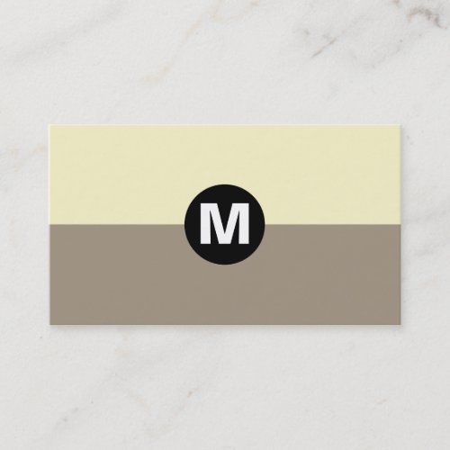 Center Spot Monogram _ 2 Tone Lt Brown and Cream Business Card