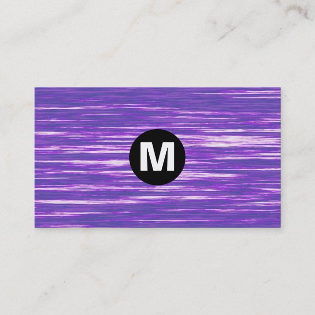 Center Spot Monogram - Purple Interference Business Card (Front)
