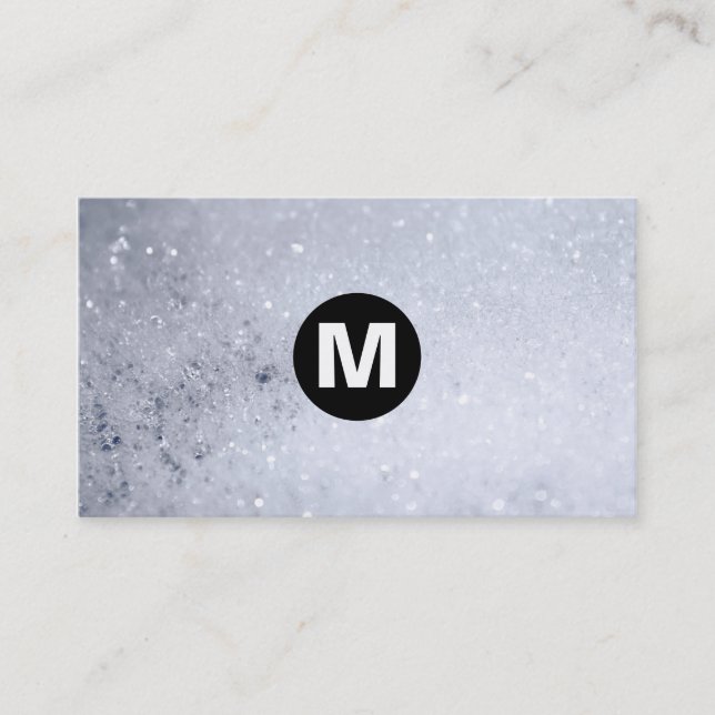 Center Spot Monogram - Soap Bubbles Business Card (Front)