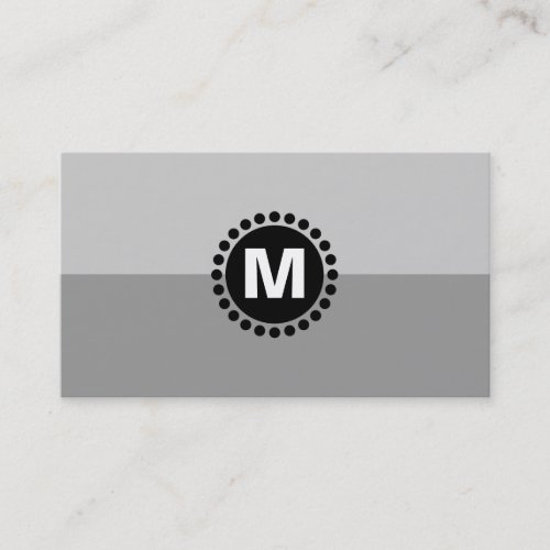 Center Spot Monogram v2 _ 2 Tone Gray Shades Business Card