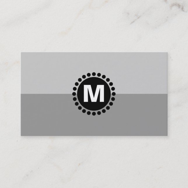 Center Spot Monogram v2 - 2 Tone Gray Shades Business Card (Front)
