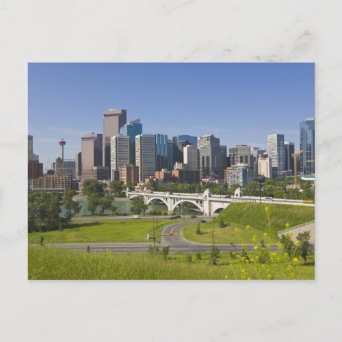 Center St Bridge and Downtown Calgary Alberta Postcard