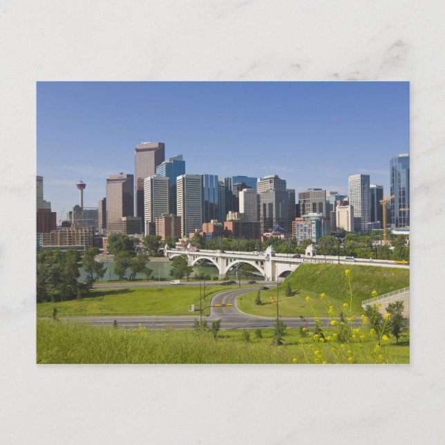 Center St Bridge and Downtown Calgary, Alberta, Postcard (Front)