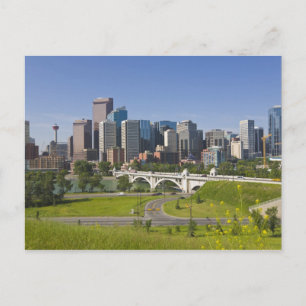 Center St Bridge and Downtown Calgary, Alberta, Postcard