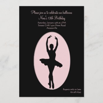 Center Stage Ballerina Invitation by PixiePrints at Zazzle