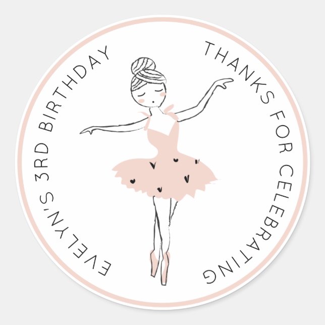 Center Stage Birthday Classic Round Sticker (Front)