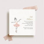 Center Stage Kids Birthday Party  Invitation<br><div class="desc">Adorable ballet themed little girls party invitation featuring a sweet illustration of a ballerina in a tutu dancing on stage in a light pink,  silver and gold color palette.</div>